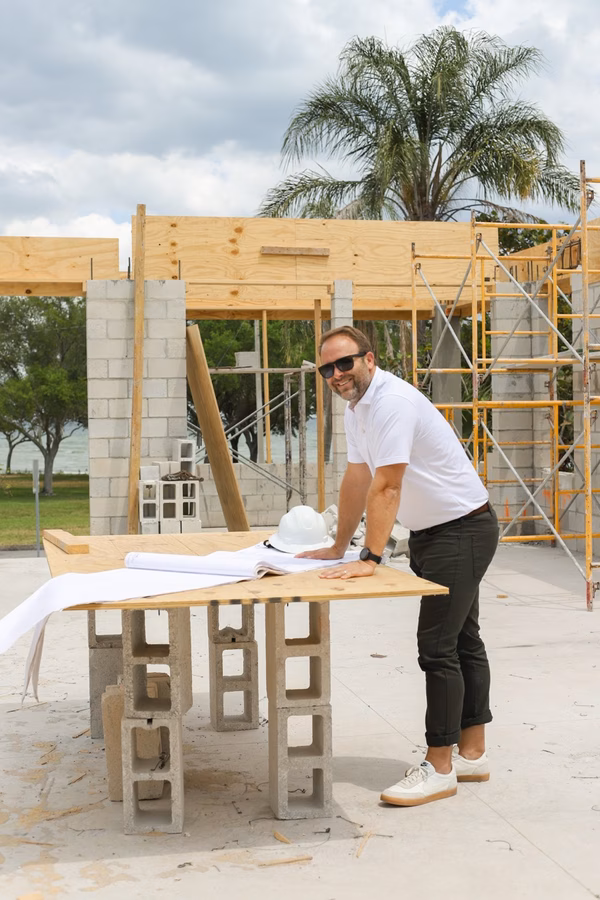 Pioneer Built founder on a job site in St. Petersburg, Florida